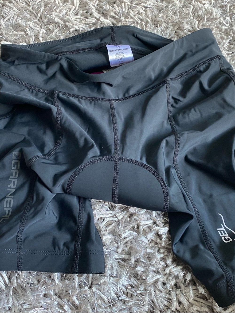 Garneau gel Black Padded Cycling Shorts large